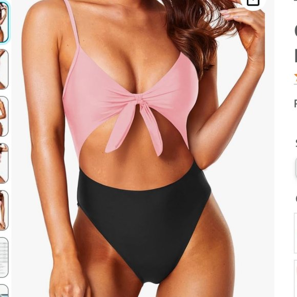 Pink and Black Women's Swimwear - Picture 13 of 14